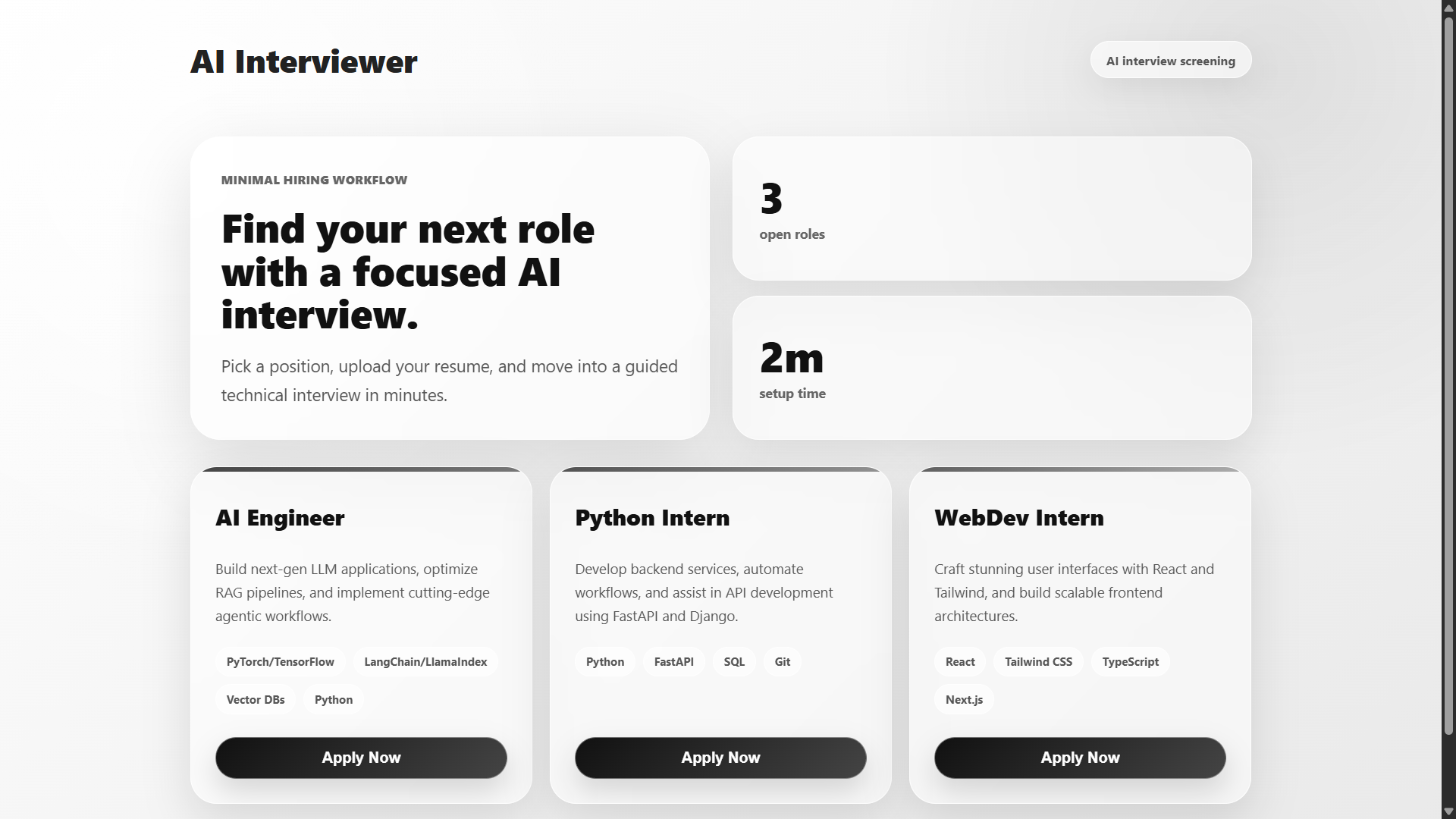 AI Interviewer project preview